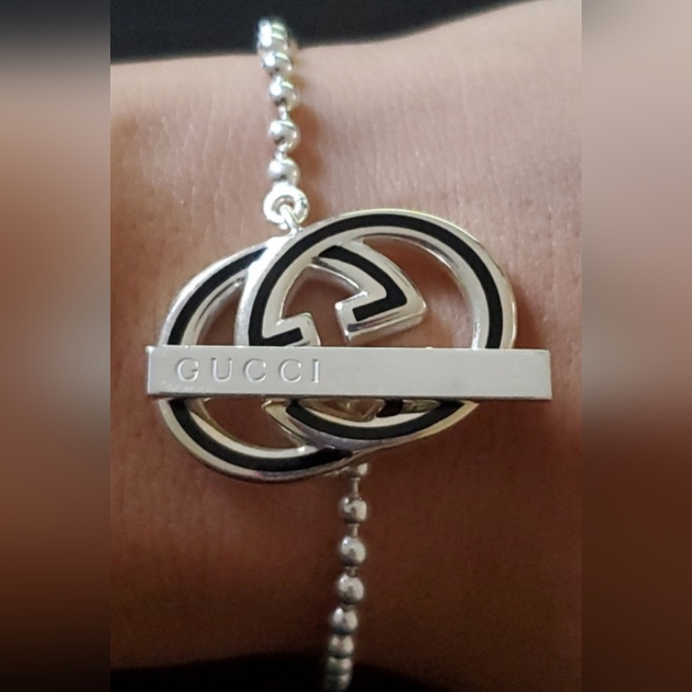 Gucci Interlocking Gg Black/Silver 925 Women's To… - image 5